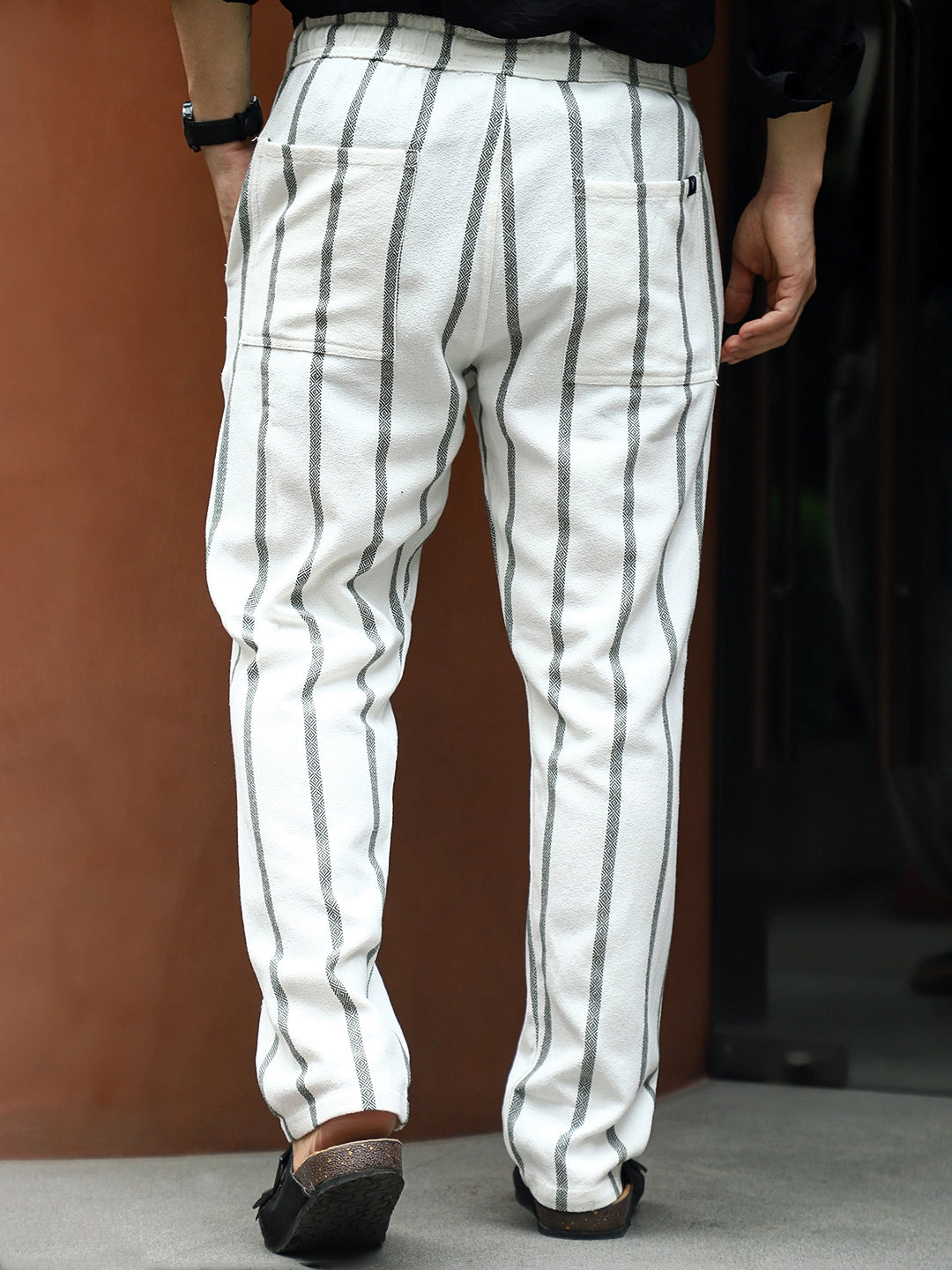 Calvenro Off White Stripe Trouser