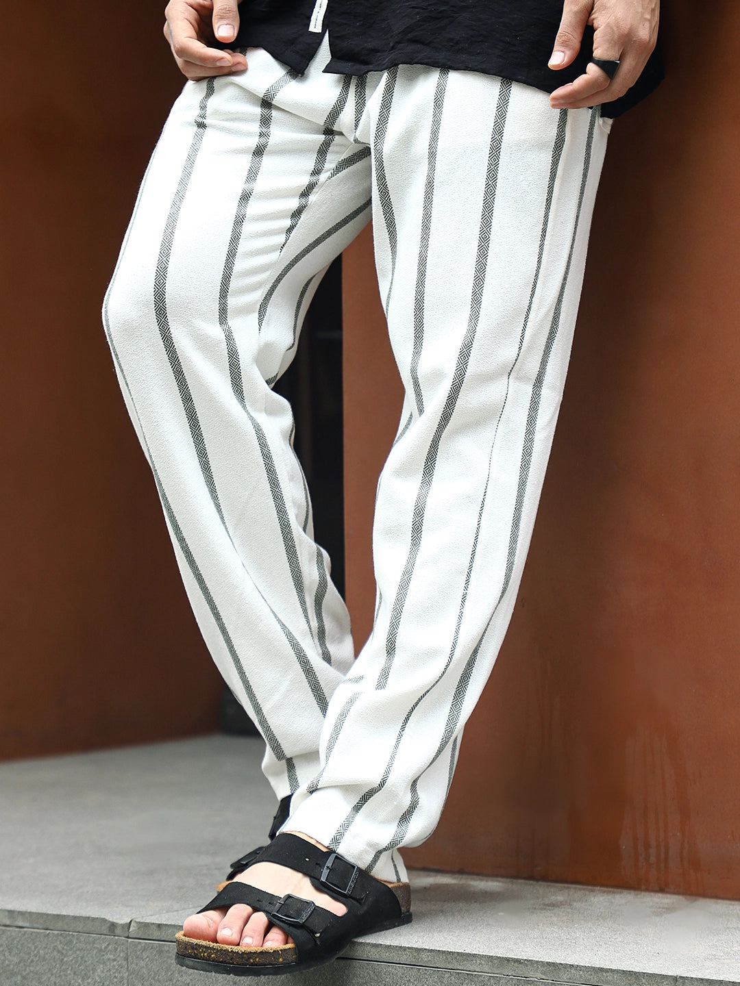 Calvenro Off White Stripe Trouser