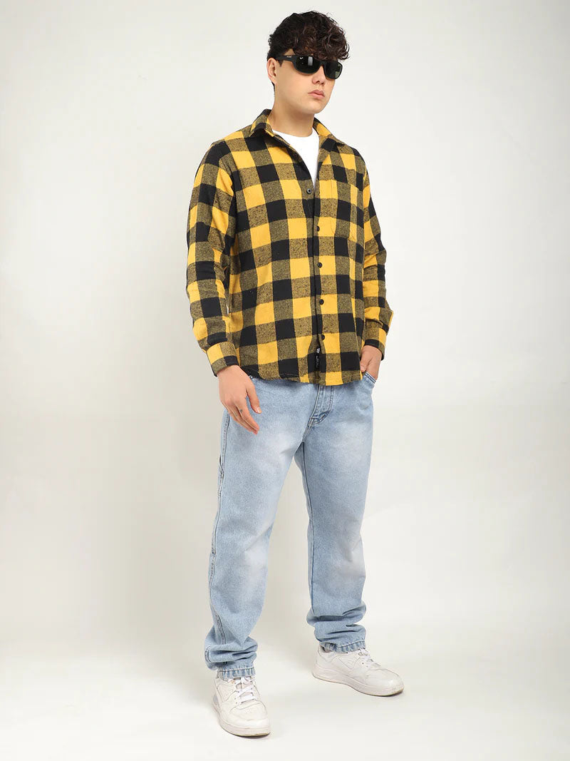 Storm Twill Black & Yellow Flannel Check Shirt