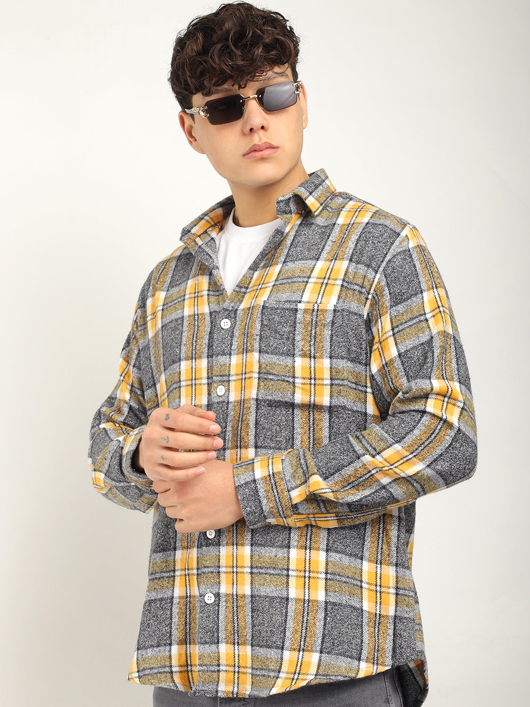 Storm Twill BLACK & Grey Flannel Check Shirt