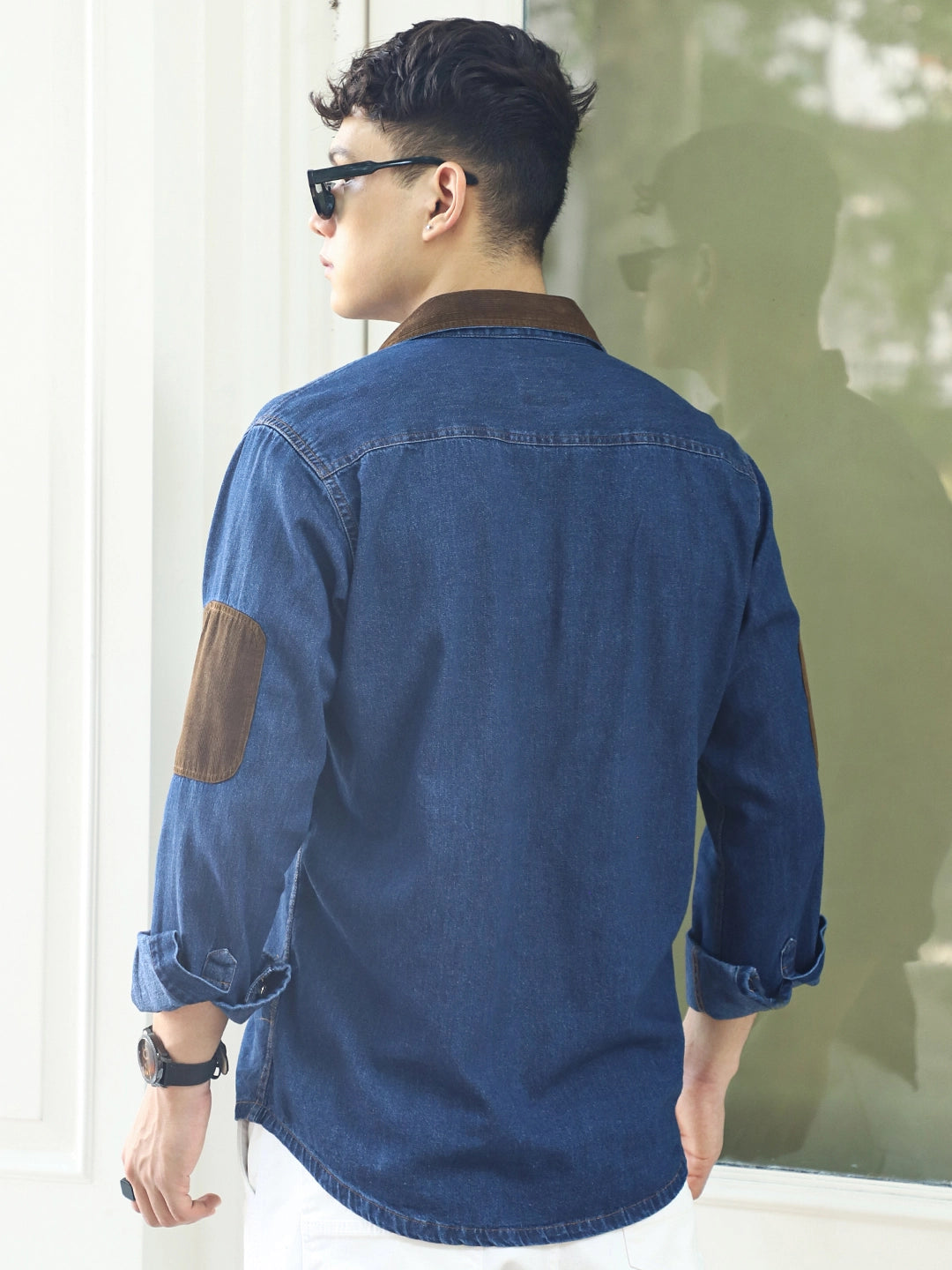 Fade Fit Night Blue Washed Corduroy Denim Shirt