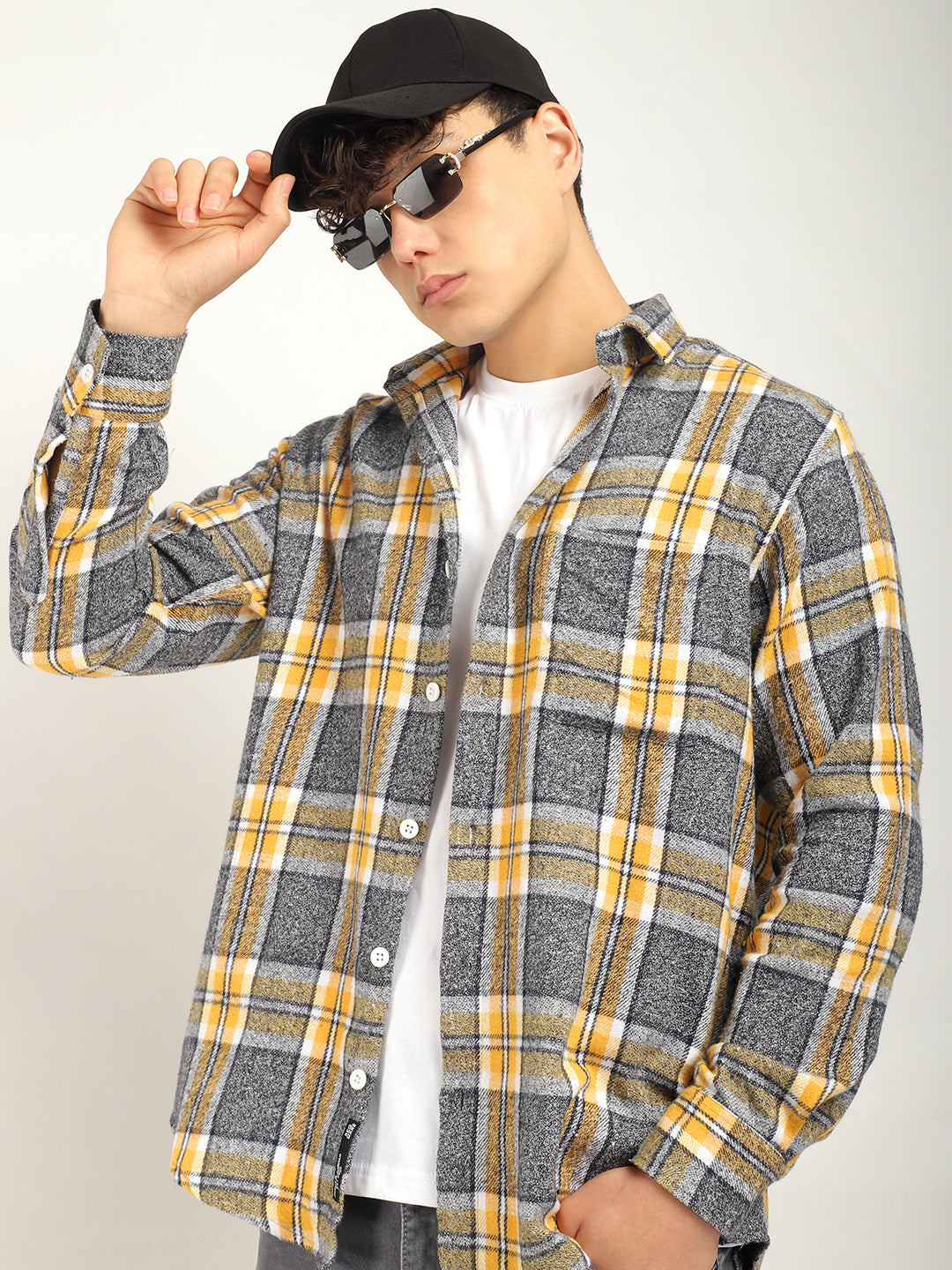 Storm Twill BLACK & Grey Flannel Check Shirt