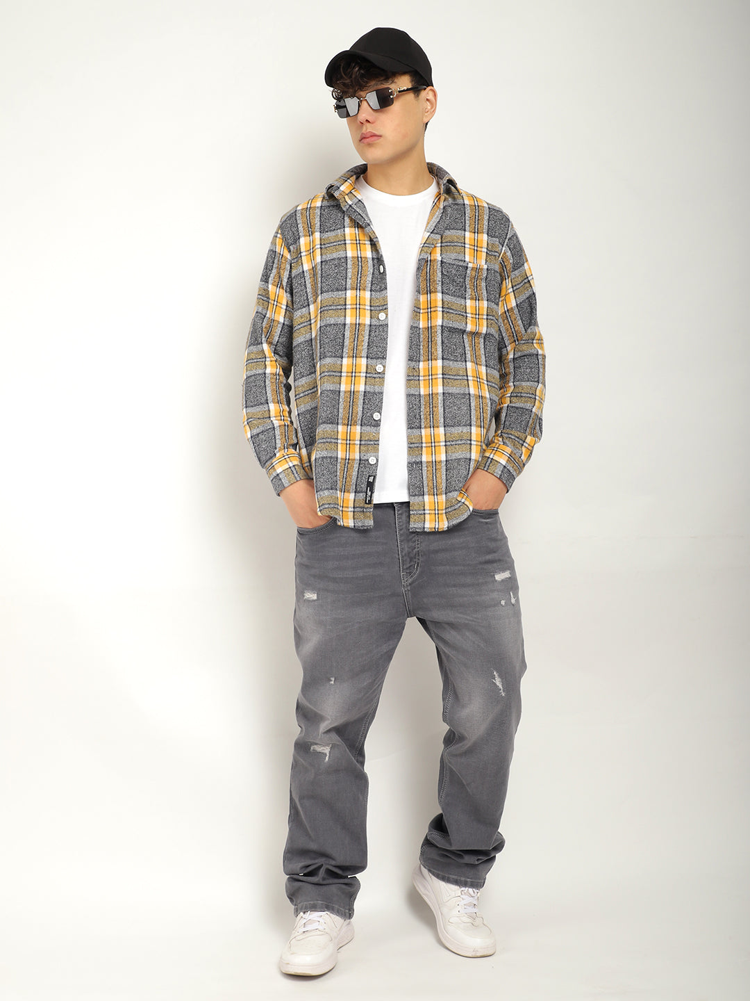 Storm Twill BLACK & Grey Flannel Check Shirt