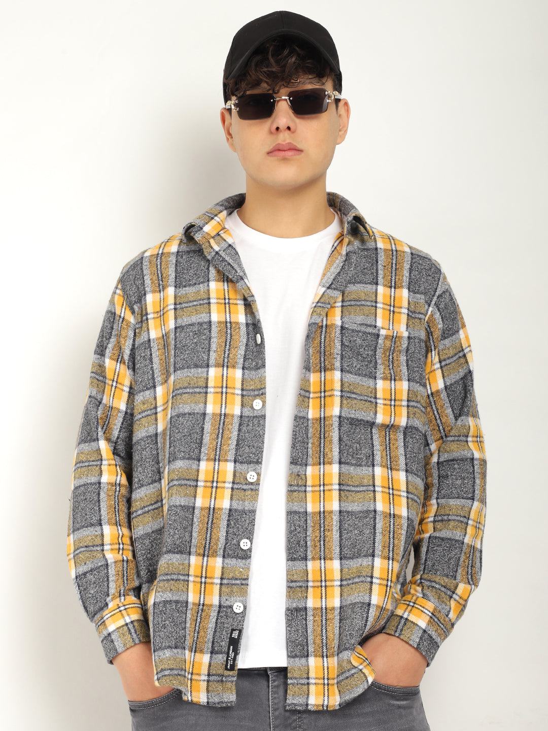 Storm Twill BLACK & Grey Flannel Check Shirt