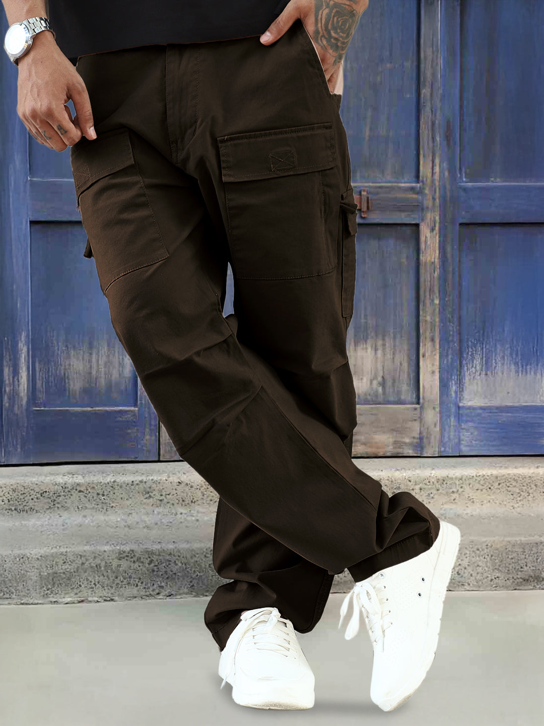 Riverside Dark Brown Cotton Cargo