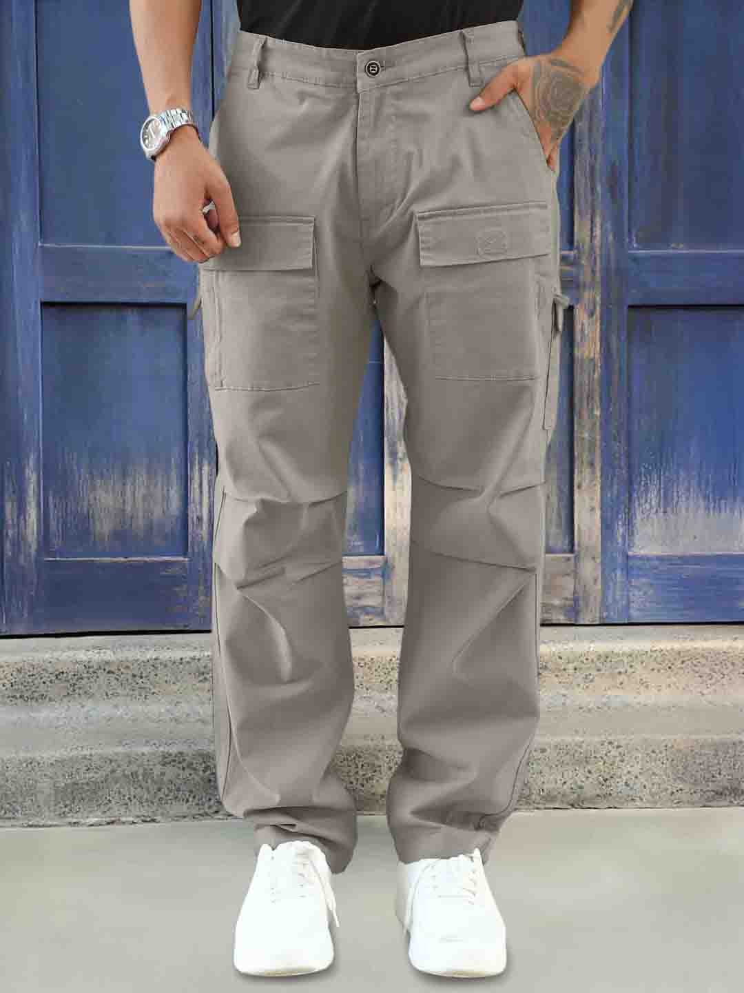 Riverside Stone Grey Cotton Cargo