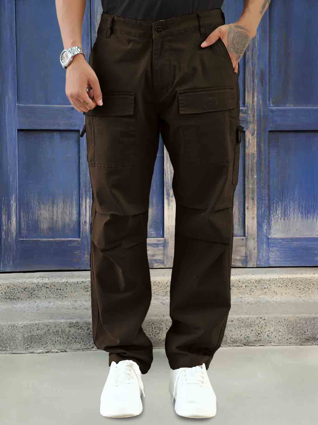 Riverside Dark Brown Cotton Cargo