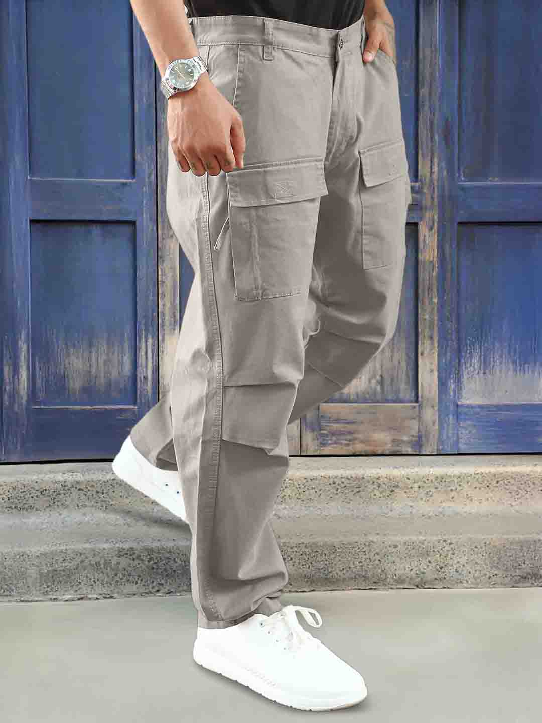 Riverside Stone Grey Cotton Cargo