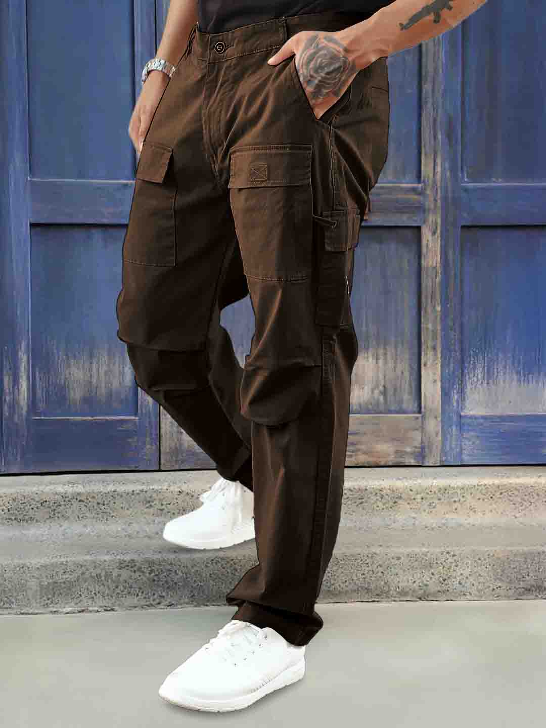 Riverside Dark Brown Cotton Cargo