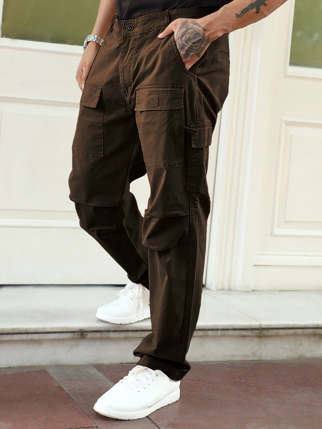 Riverside Dark Brown Cotton Cargo