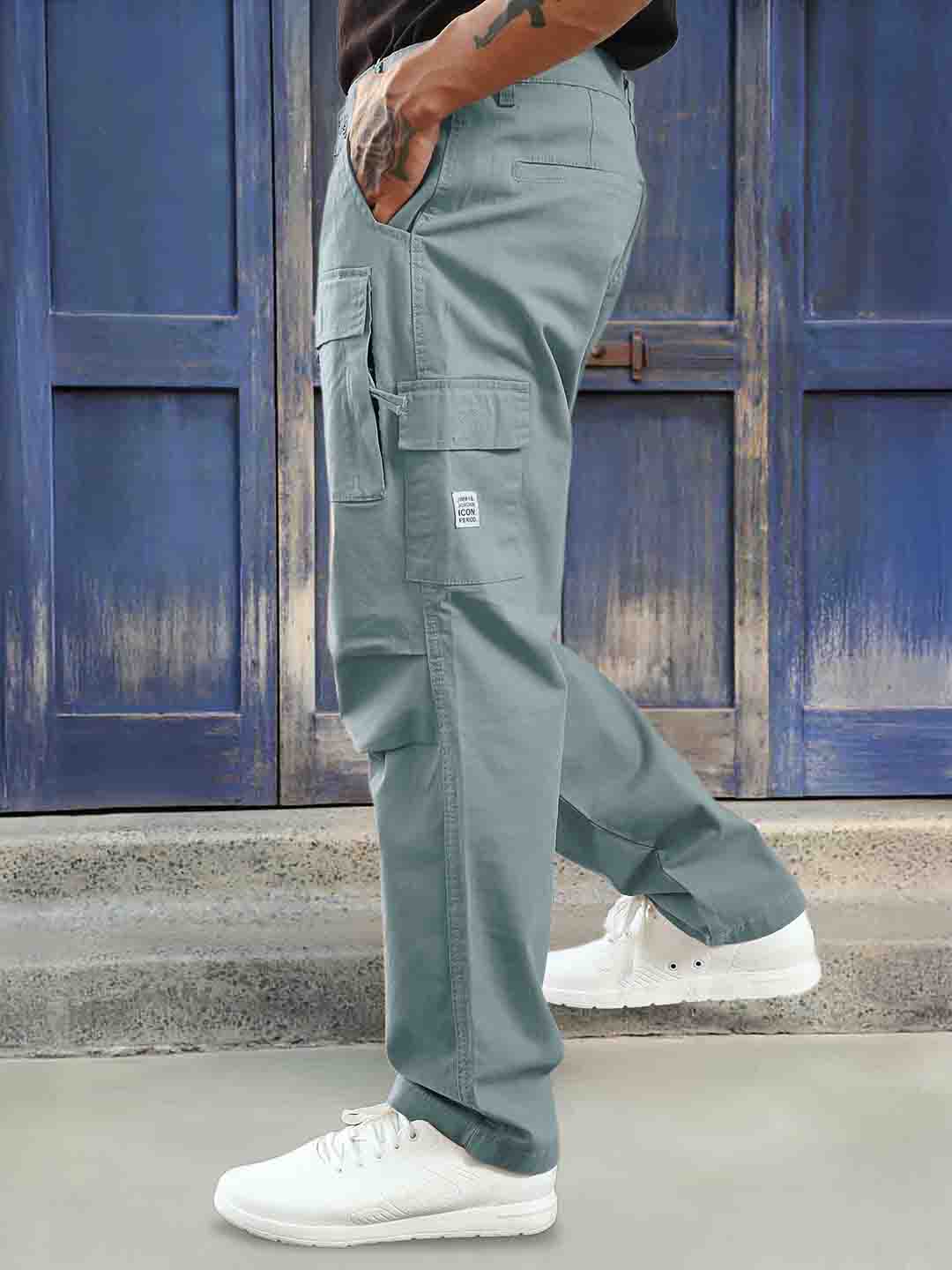 Riverside Chrome Grey Cotton Cargo