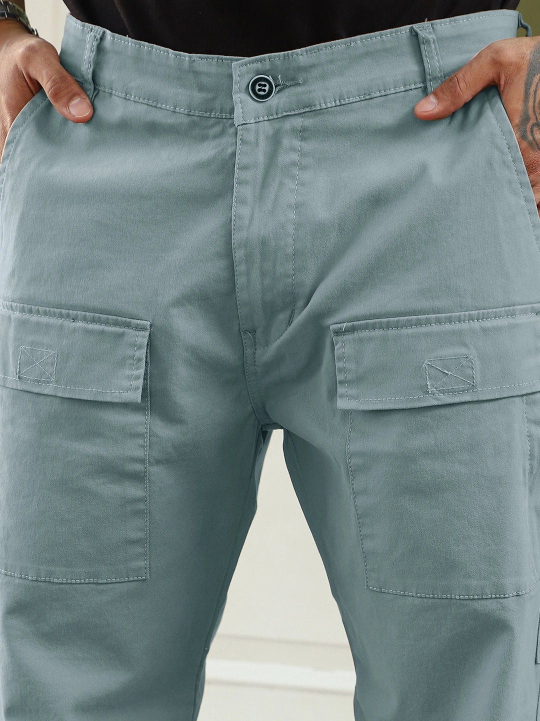 Riverside Chrome Grey Cotton Cargo