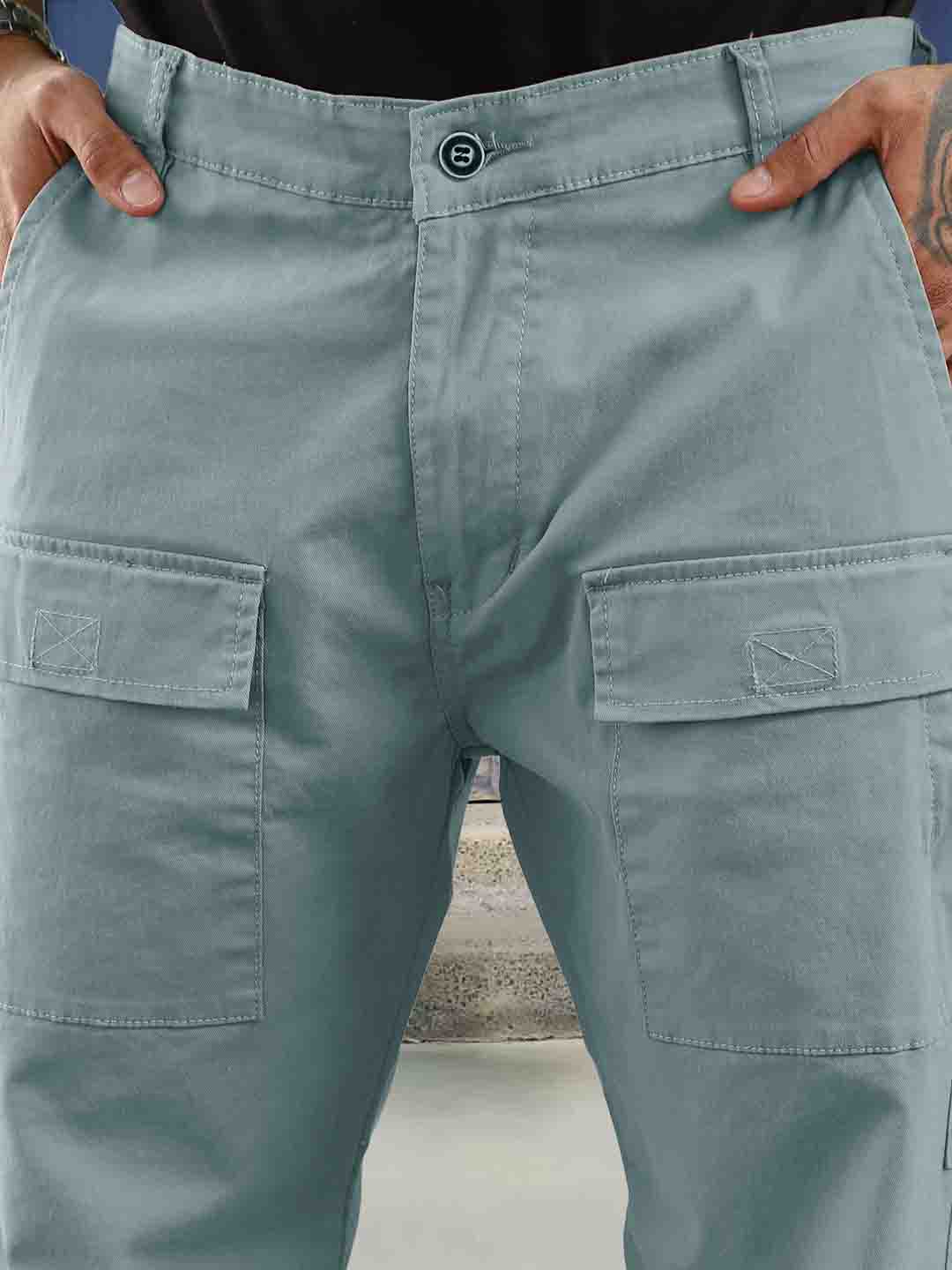 Riverside Chrome Grey Cotton Cargo
