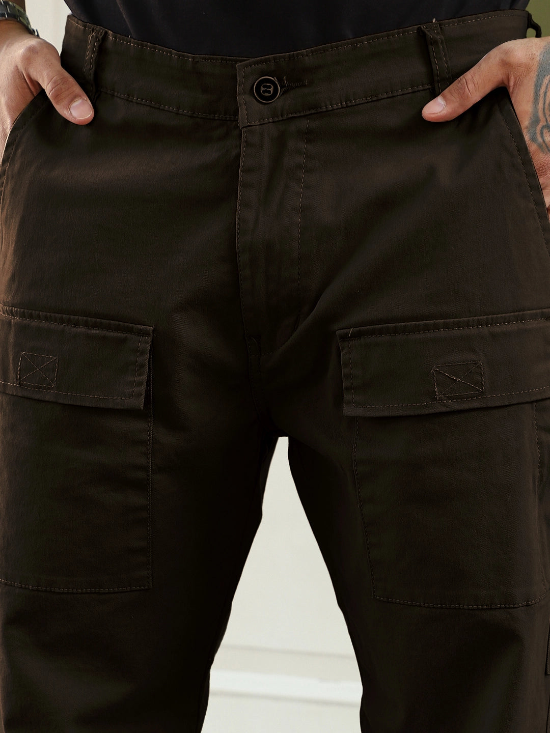 Riverside Dark Brown Cotton Cargo