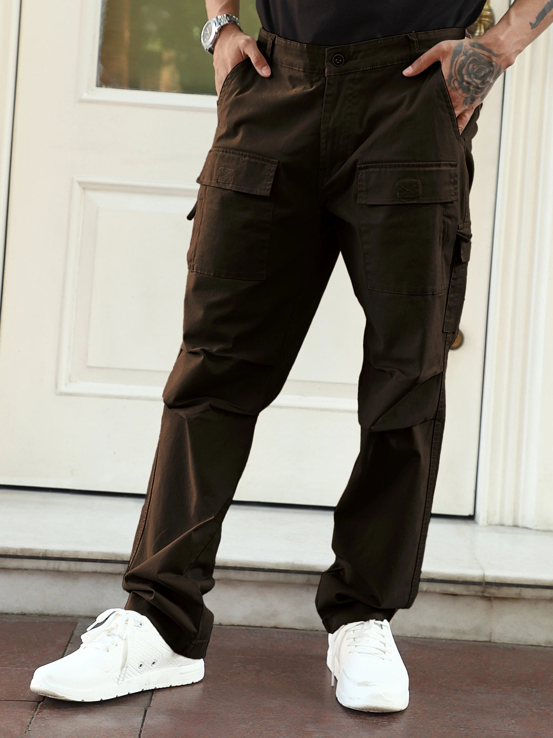 Riverside Dark Brown Cotton Cargo