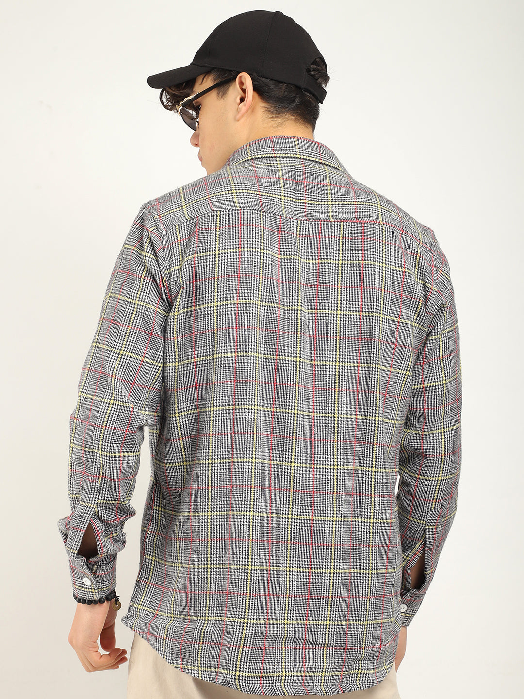 White Check Shirt Men