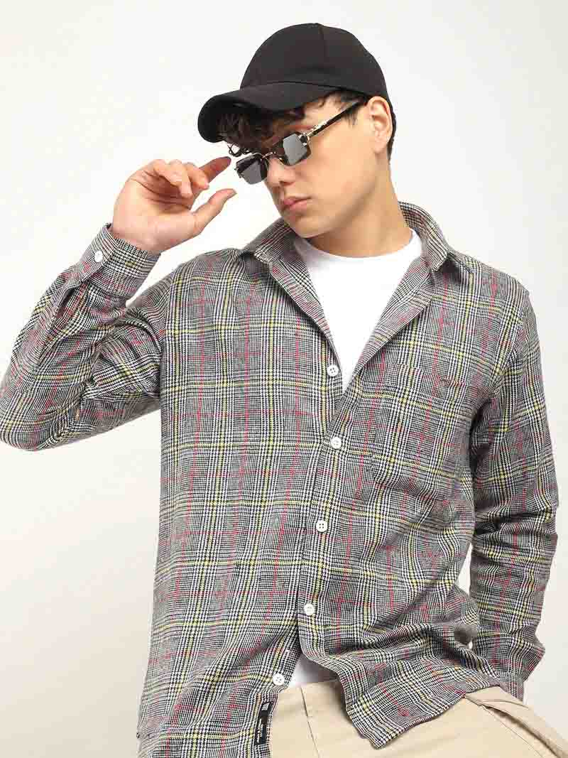 Storm Twill Black & Off White Flannel Check Shirt