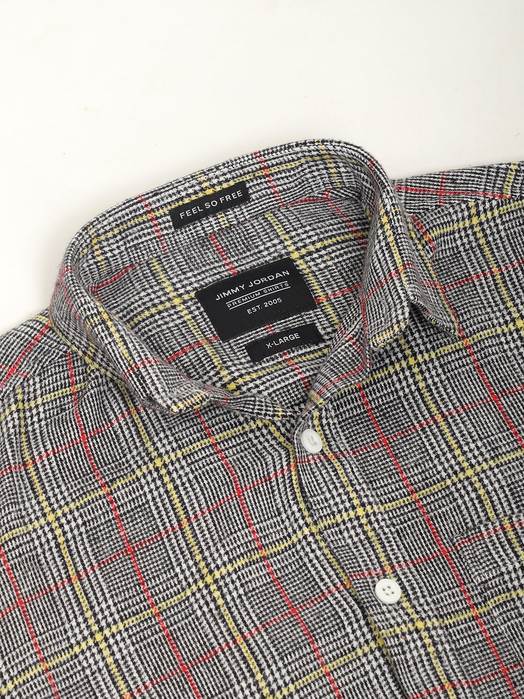 White Check Shirt Men