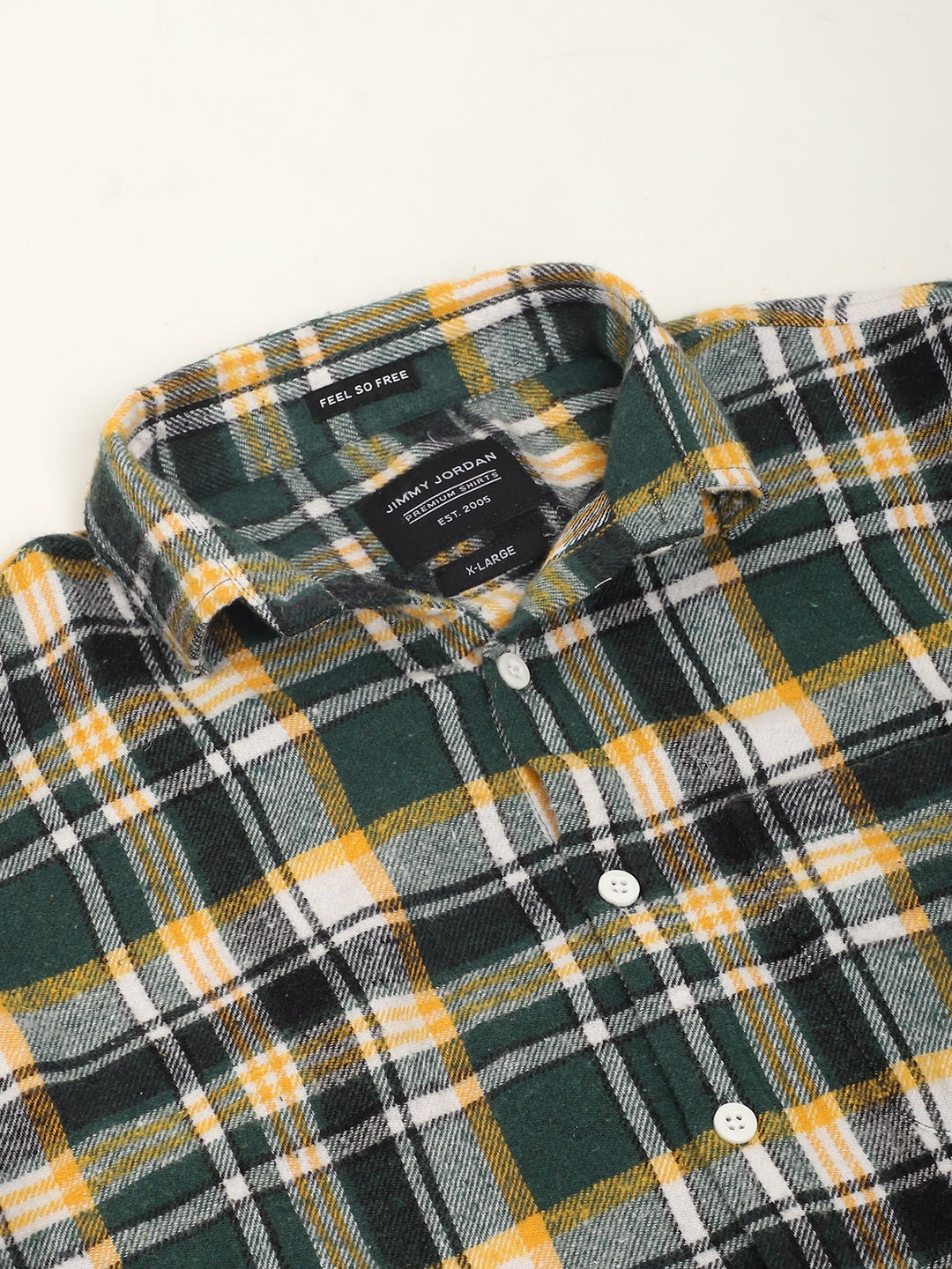 Green Check Shirt Men
