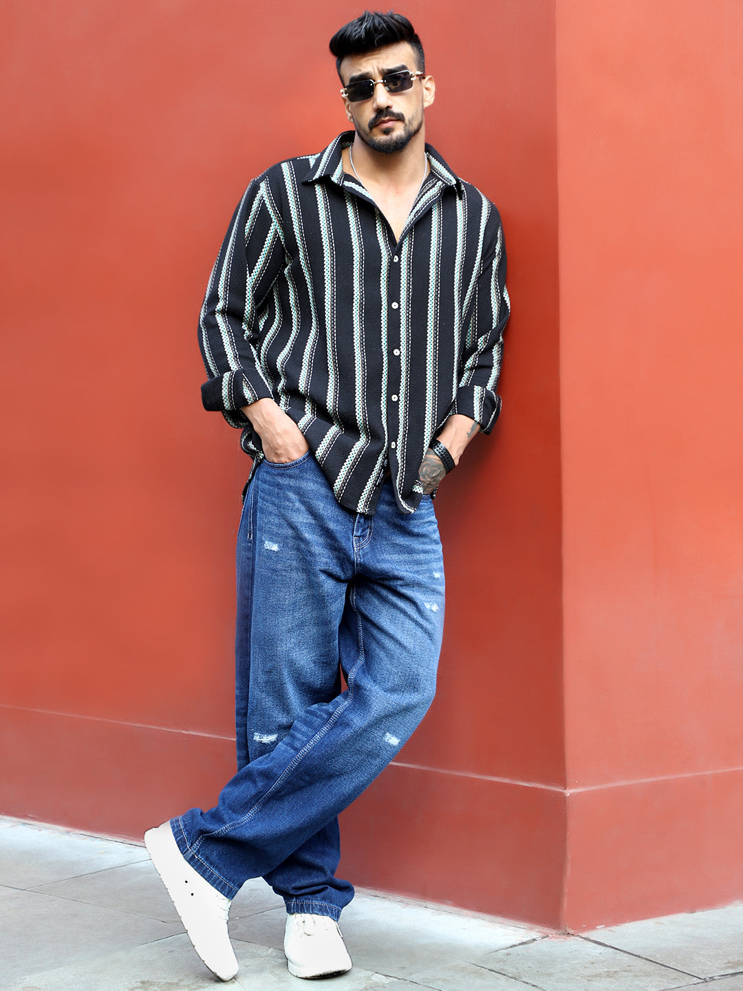 Miura Mood Black Stripe Full Sleeve Shirt