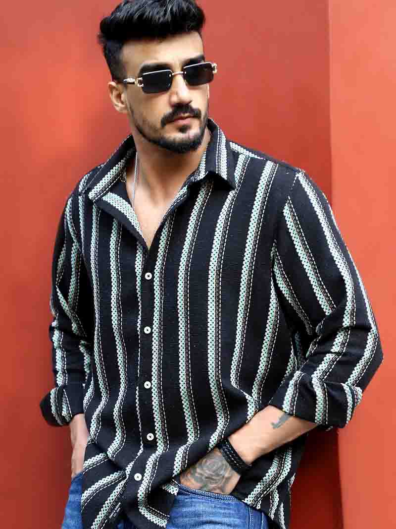 Miura Mood Black Stripe Full Sleeve Shirt