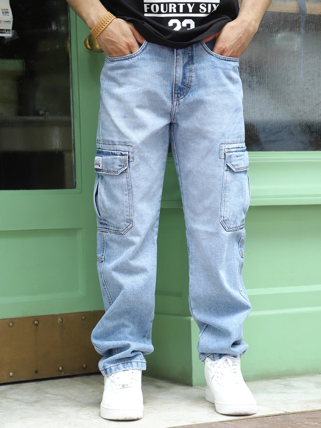 Zoom Light Blue Denim Cargo