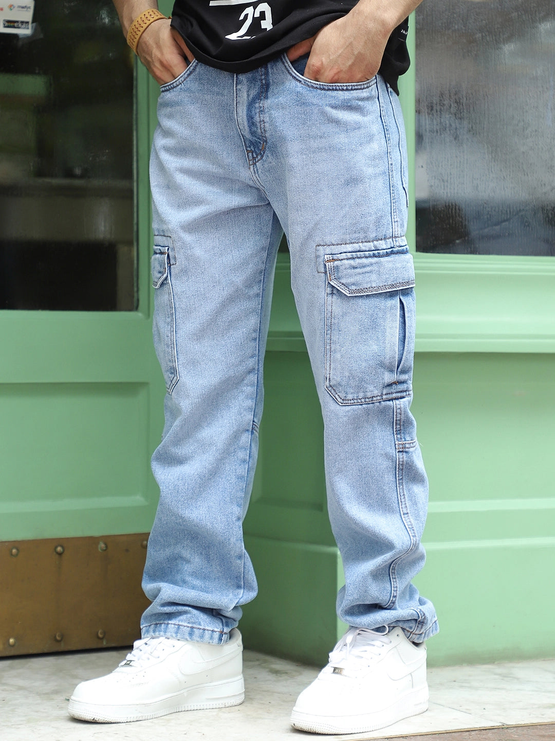 Zoom Light Blue Denim Cargo