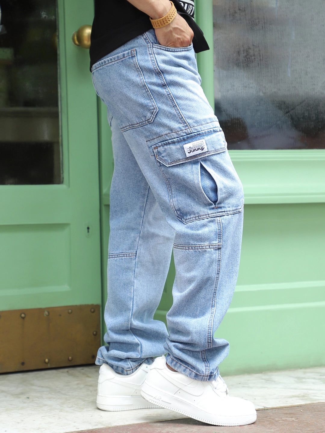 Zoom Light Blue Denim Cargo