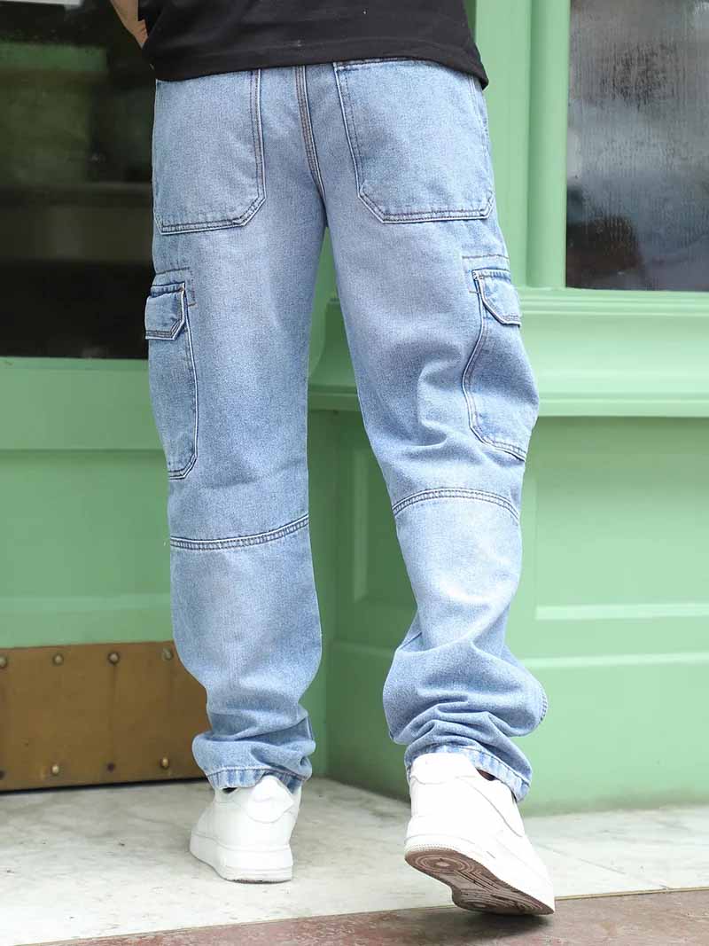Zoom Light Blue Denim Cargo