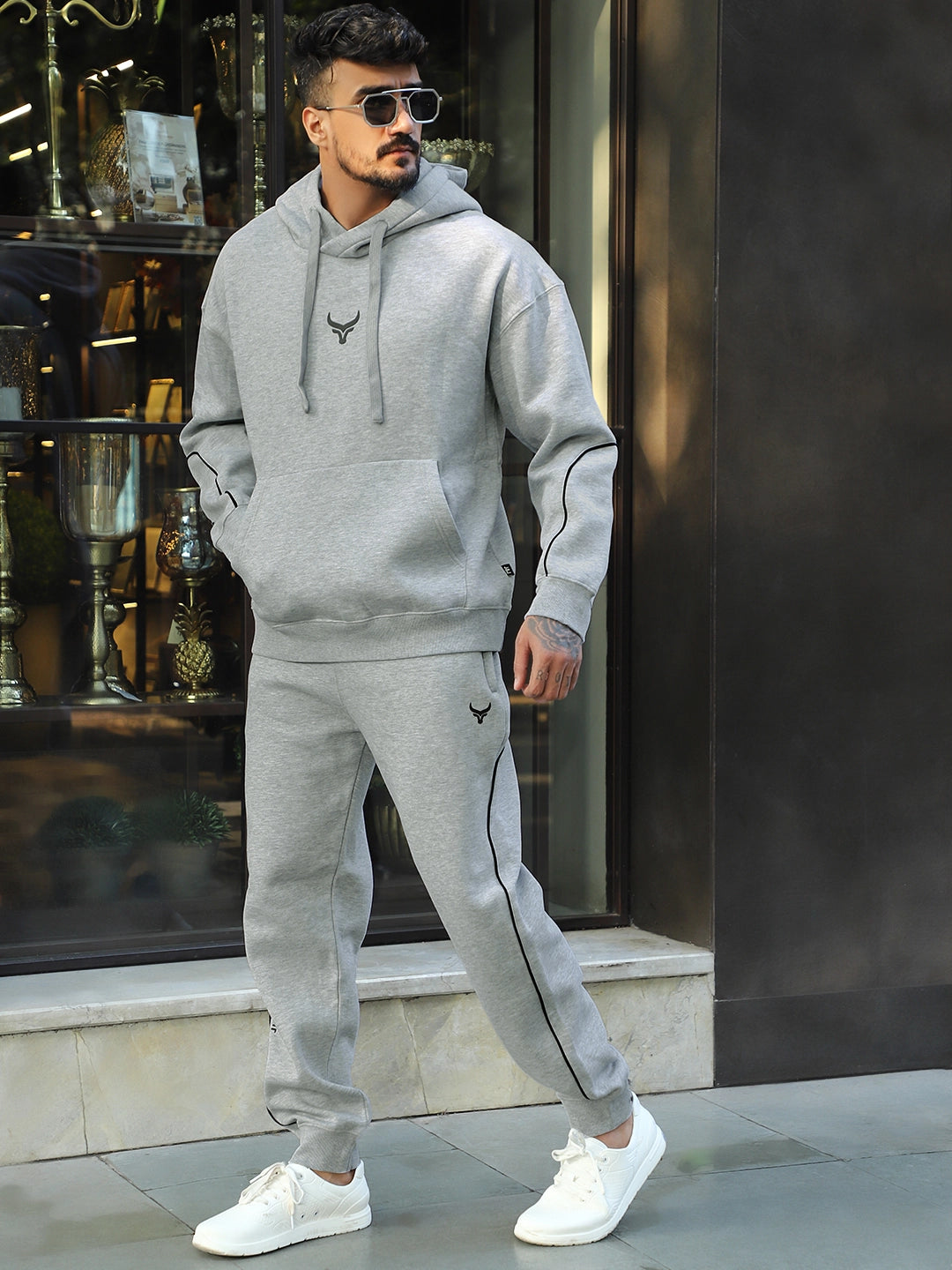 Mystic Match Fleece Grey Melange Tracksuit