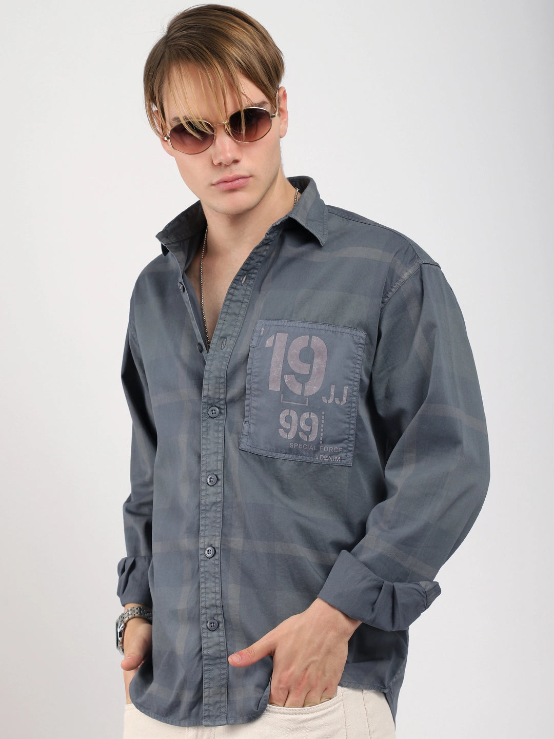 Monarch Dark Grey Cotton Shirts