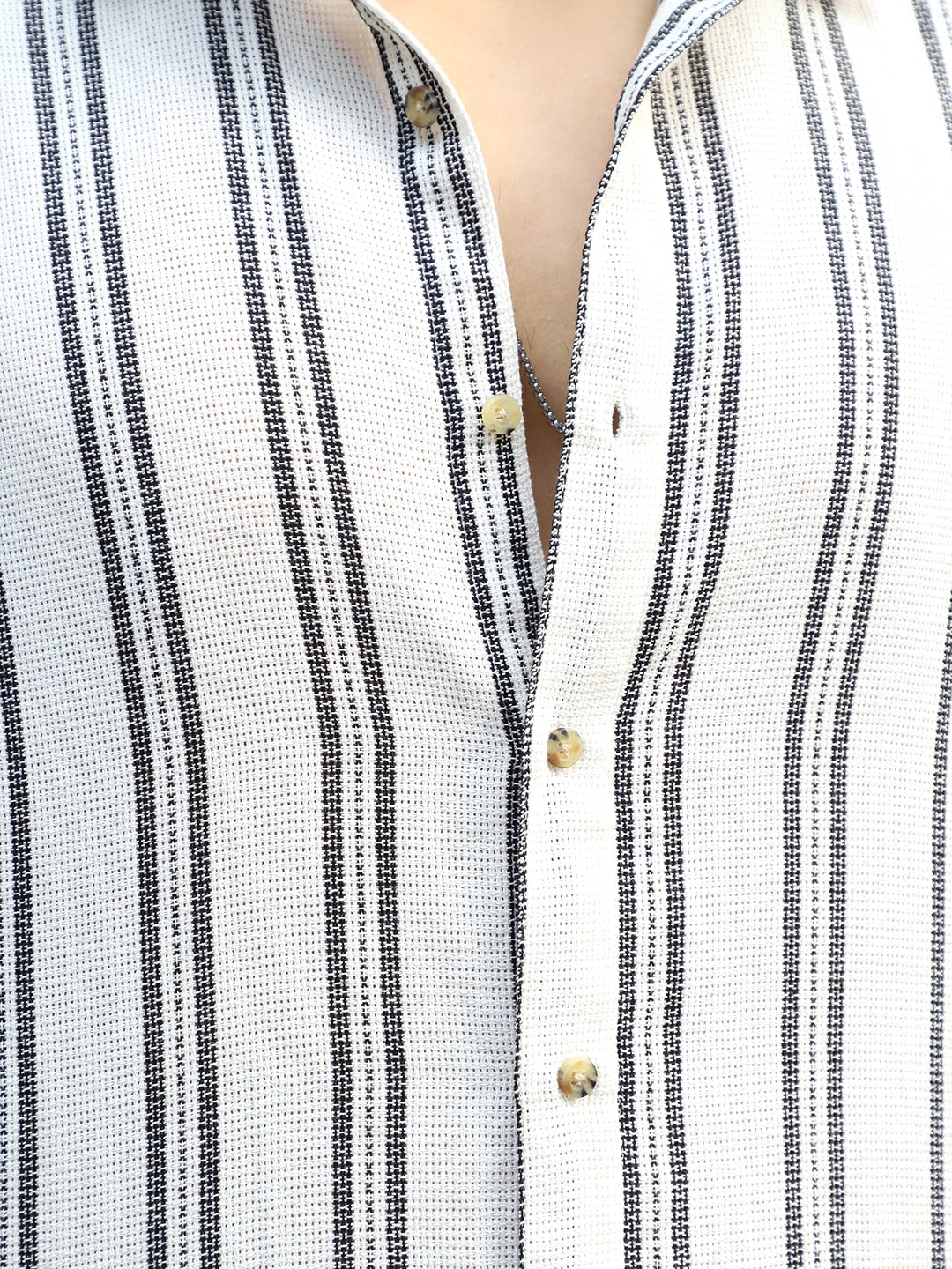 Shadow Moss Cream Stripe Full Sleeve Shirt