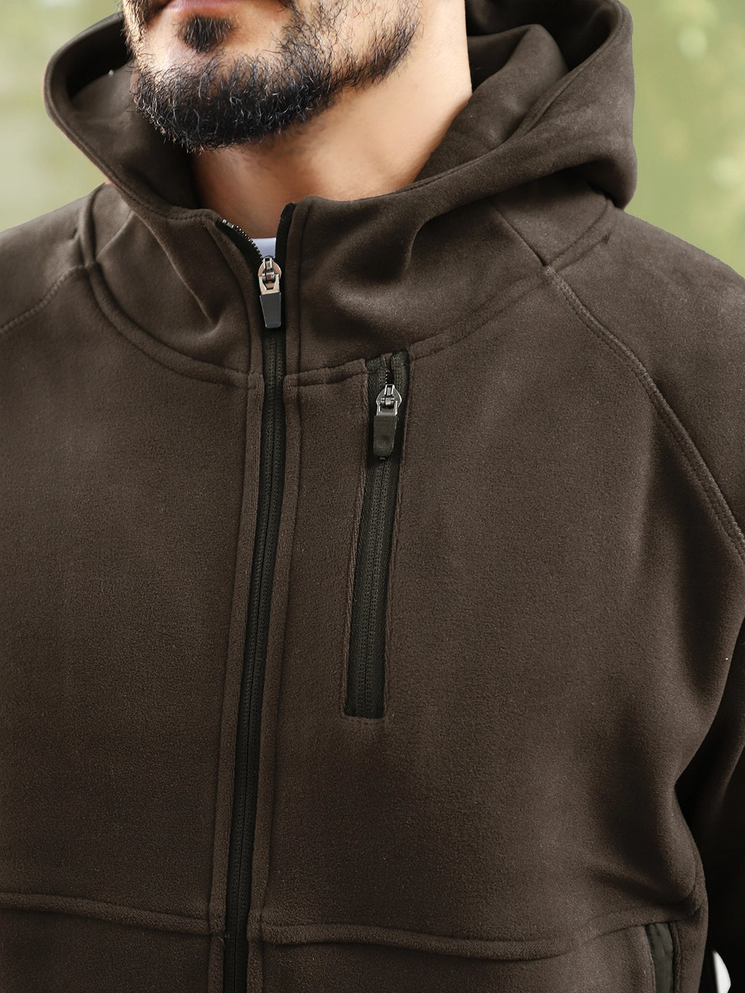 Wayfarer Coffee Velvet Zipper Hoodie