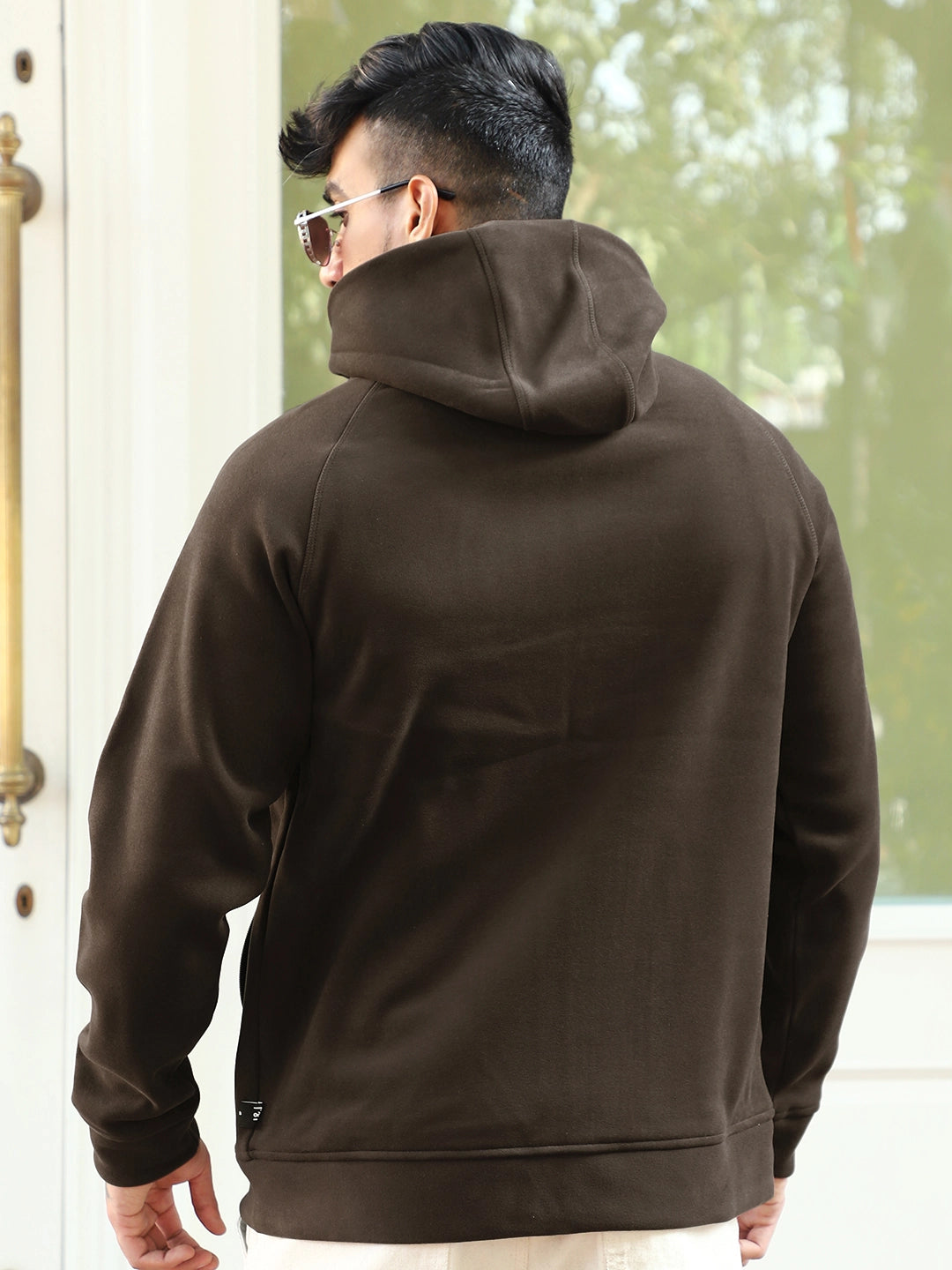 Wayfarer Coffee Velvet Zipper Hoodie