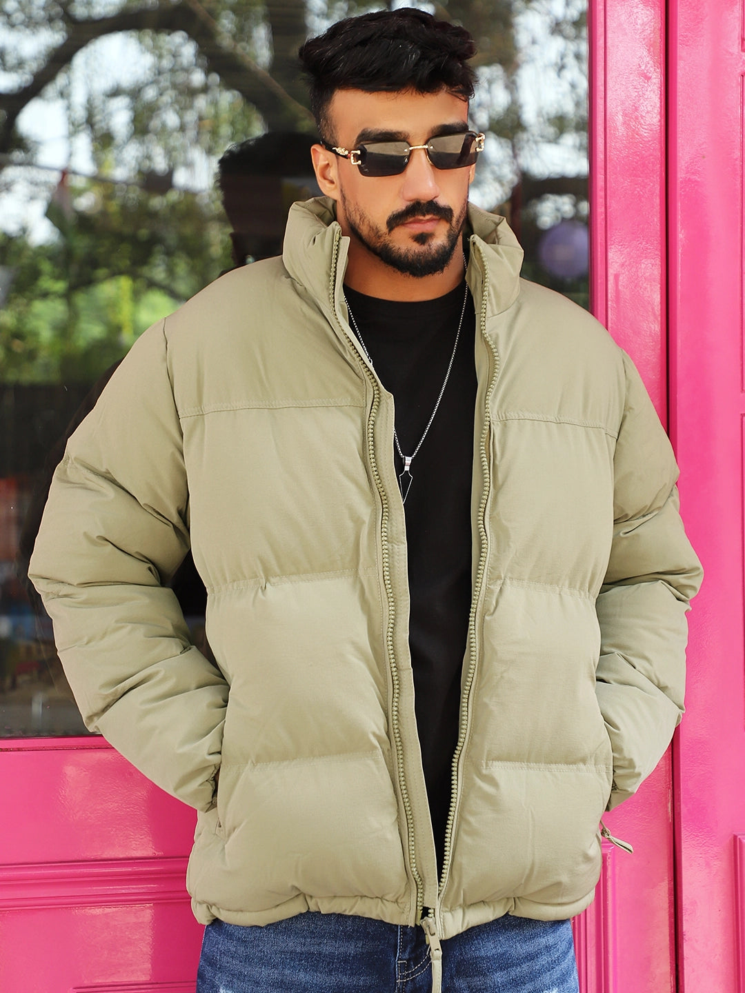 Oxford Street Style Light Umber Brown Puffer Jacket