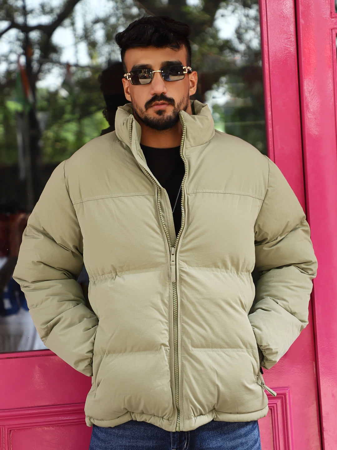 Oxford Street Style Light Umber Brown Puffer Jacket