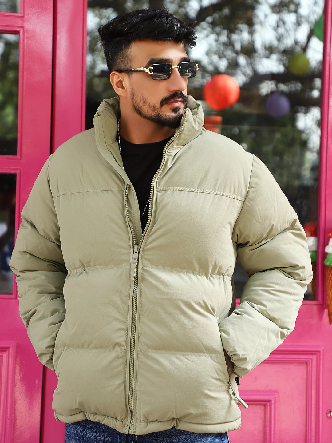 Oxford Street Style Light Umber Brown Puffer Jacket
