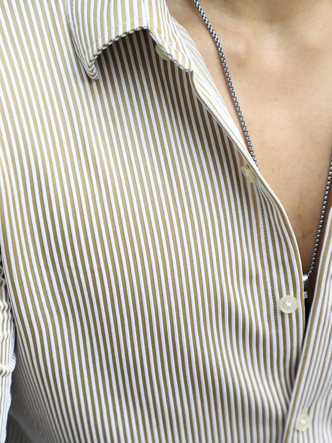 Sogno Lucido Mustard Striped Full Sleeve Shirt