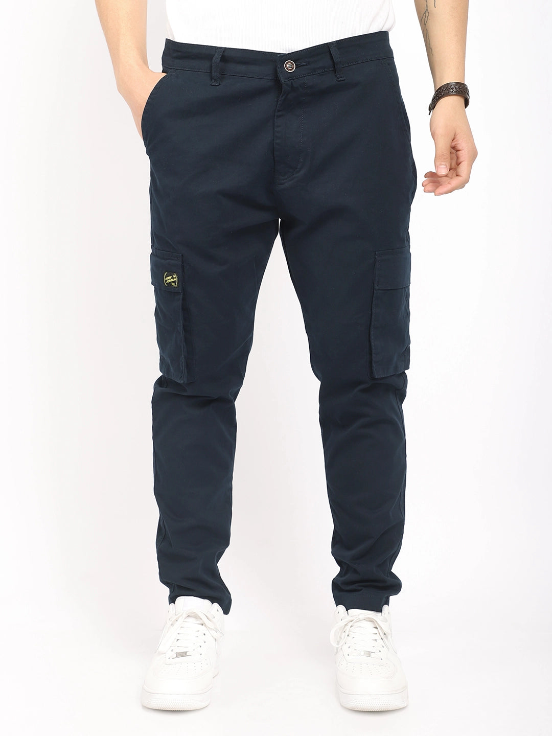 Royal Shades Navy Blue Cotton Cargo