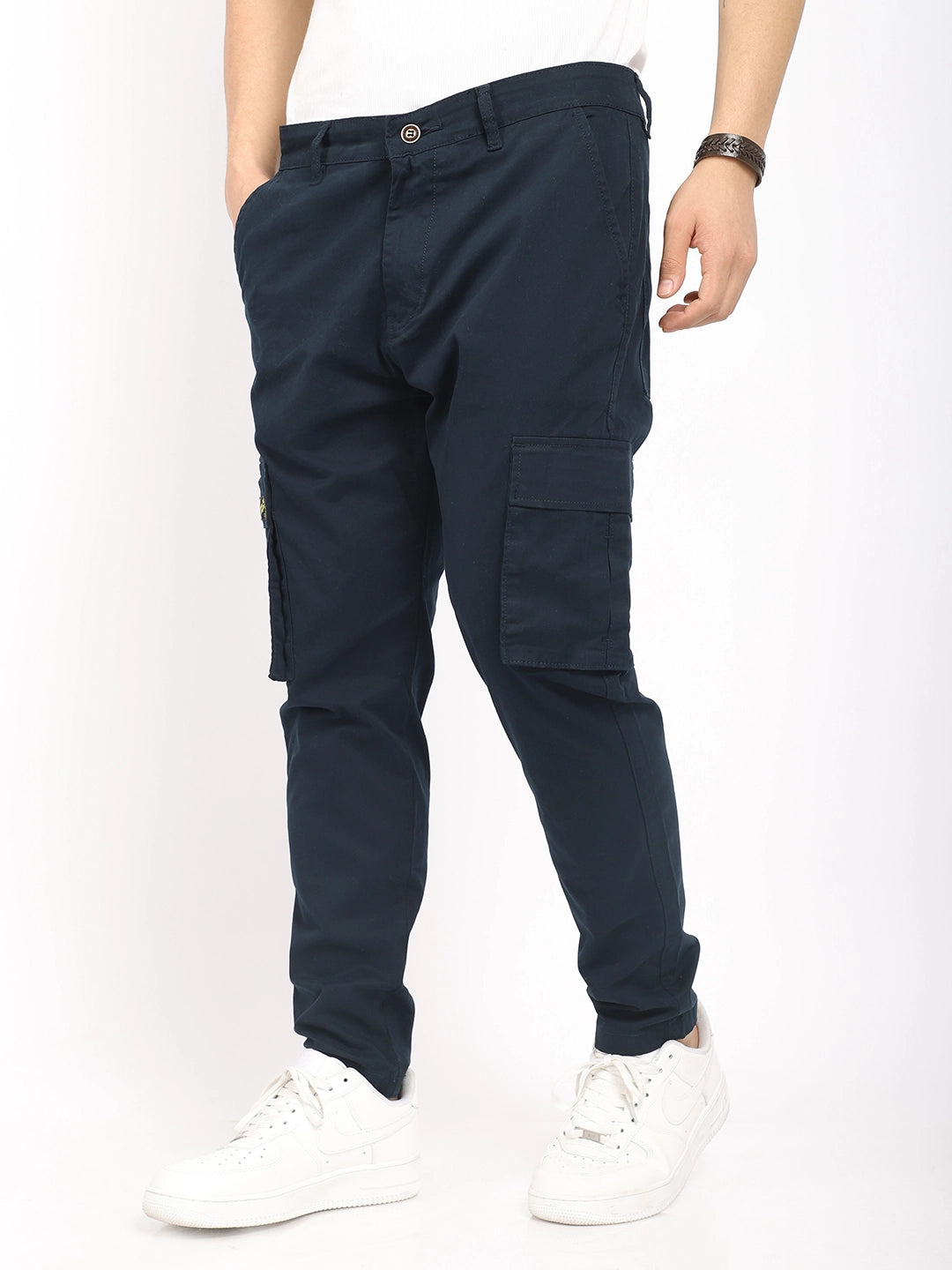 Royal Shades Navy Blue Cotton Cargo