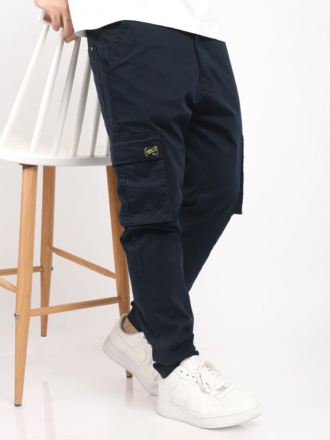 Royal Shades Navy Blue Cotton Cargo