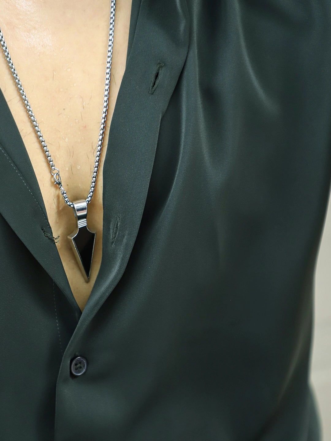 Oro Nero Dark Green Full Sleeve Plain Shirt