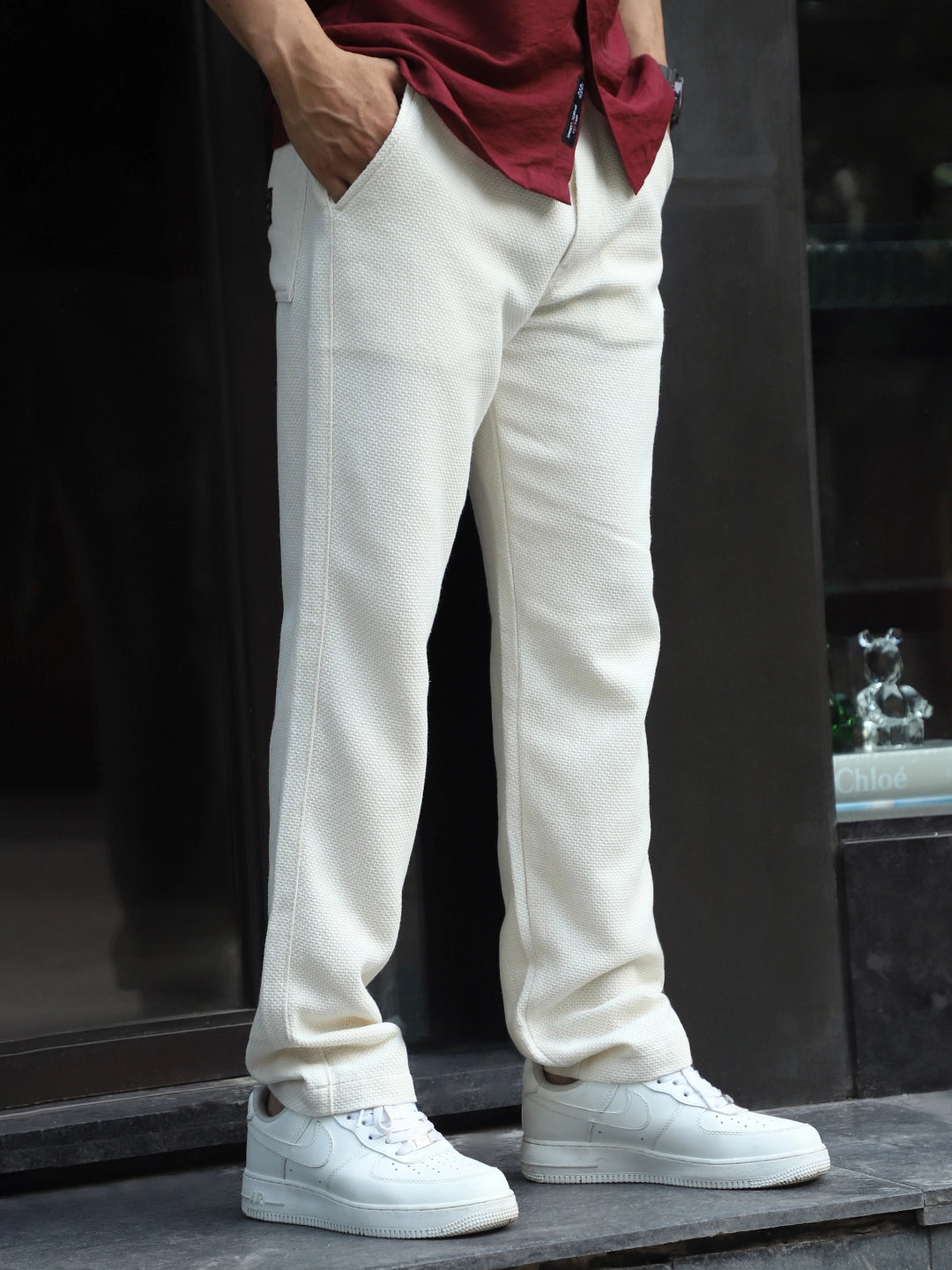 Brooklyn Beat Cream Texture Trouser