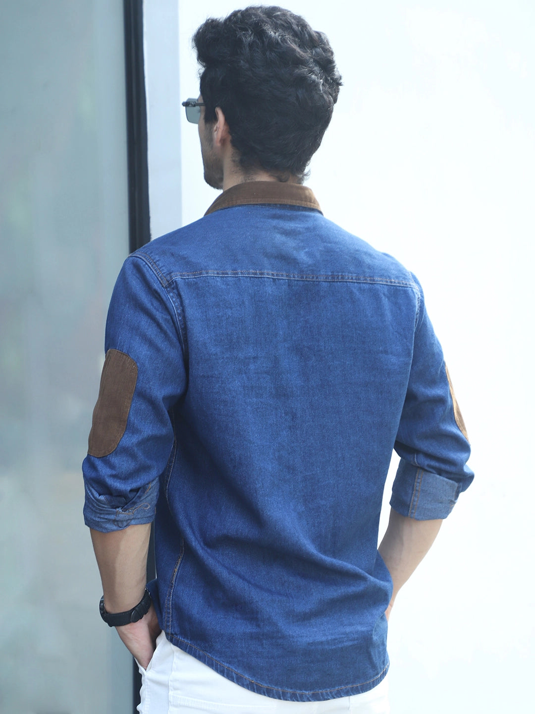Fade Fit Night Blue Washed Corduroy Denim Shirt