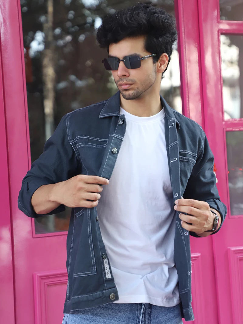 Bullet Fade Slate Grey Denim Shirt