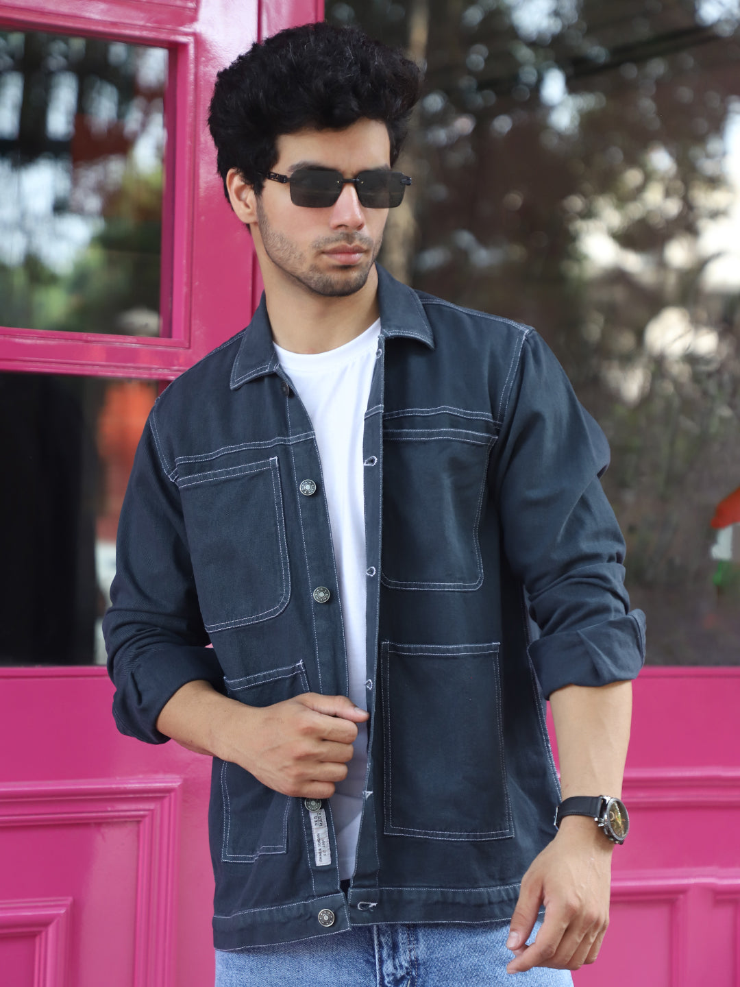Bullet Fade Slate Grey Denim Shirt