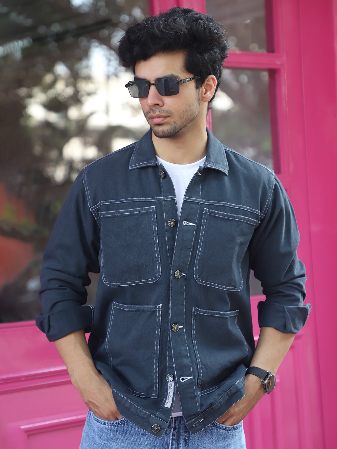 Bullet Fade Slate Grey Denim Shirt