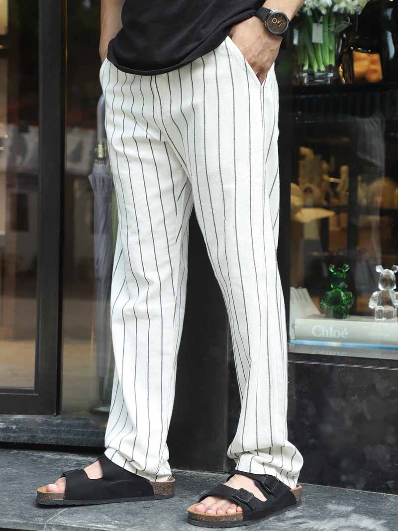 Oatmark Off White Stripe Trouser