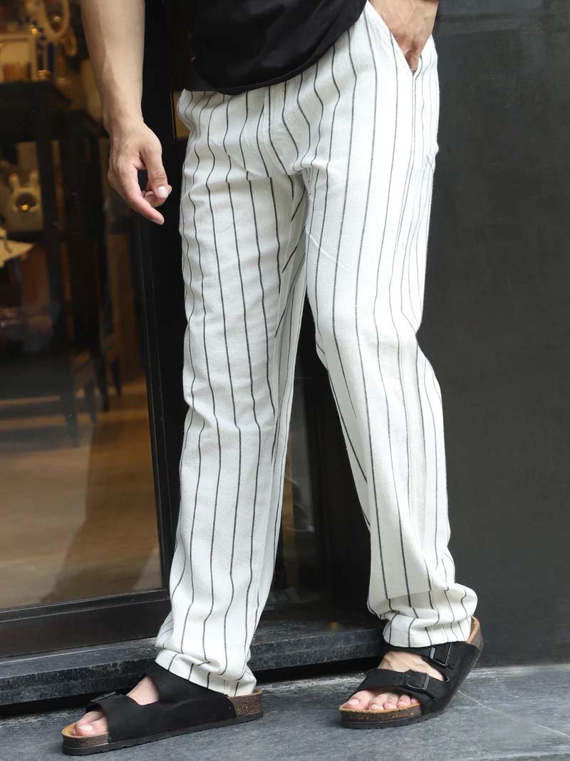 Oatmark Off White Stripe Trouser