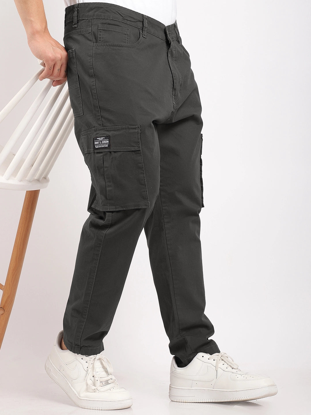 Barons Stone Grey Cotton Cargo